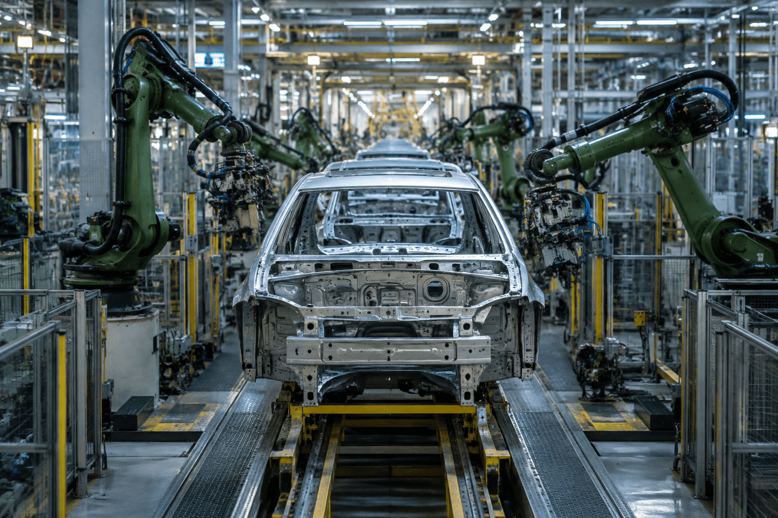 AI-generated illustrative automotive industry scene