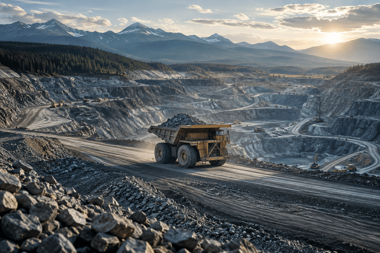AI-generated illustrative mining industry scene
