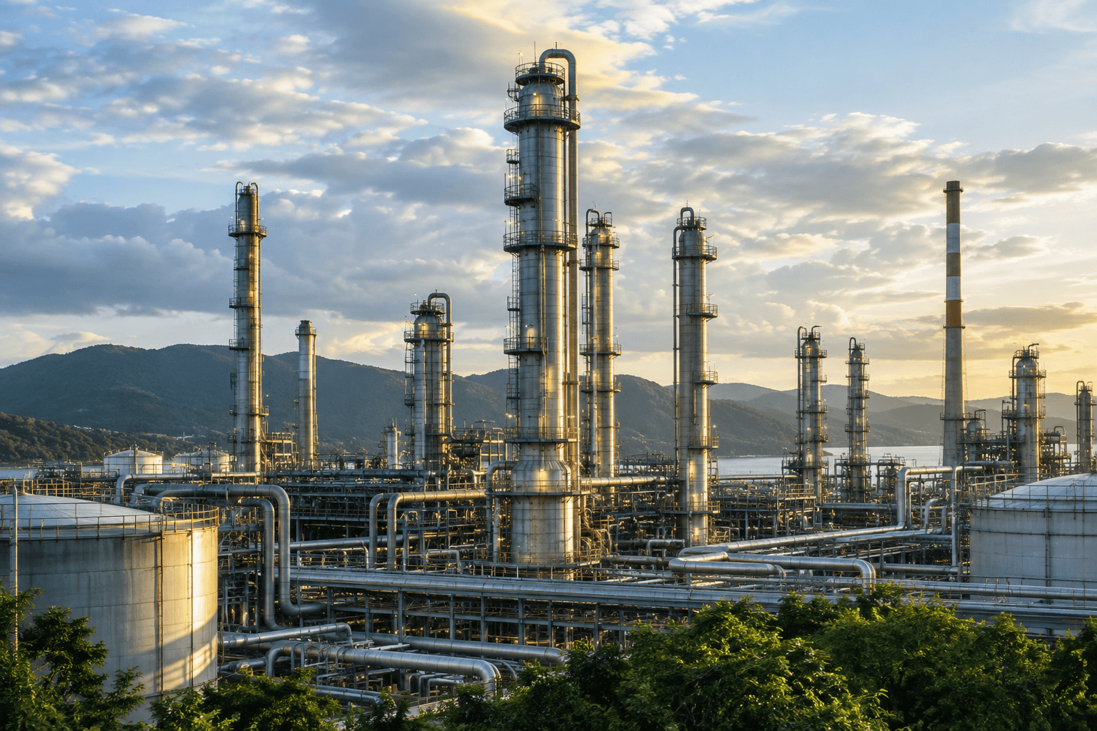 AI-generated illustrative oil and gas industry scene